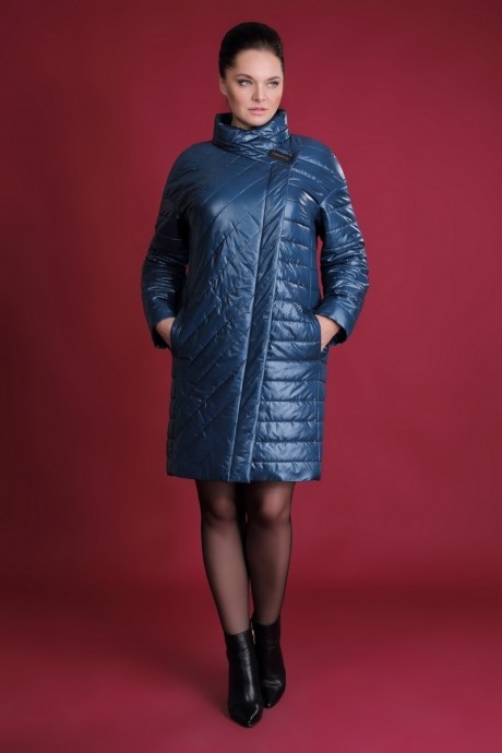 Пальто Магия Моды 964 синий блестящий размер 50-56 #1