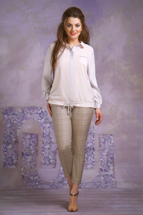 Блузка, туника, рубашка Магия Моды 1301 серо-персиковый размер 50-56 #1
