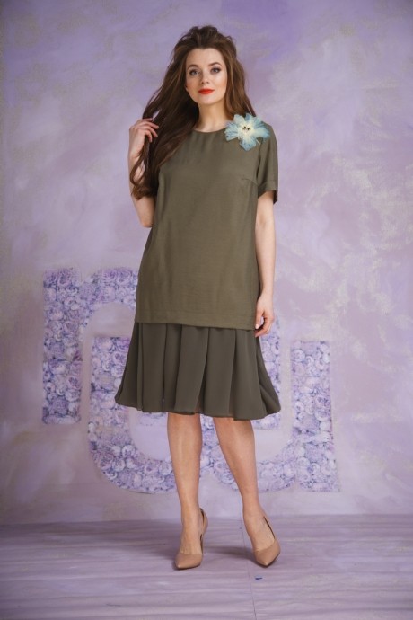 Платье Магия Моды 1360 олива размер 52-58 #1
