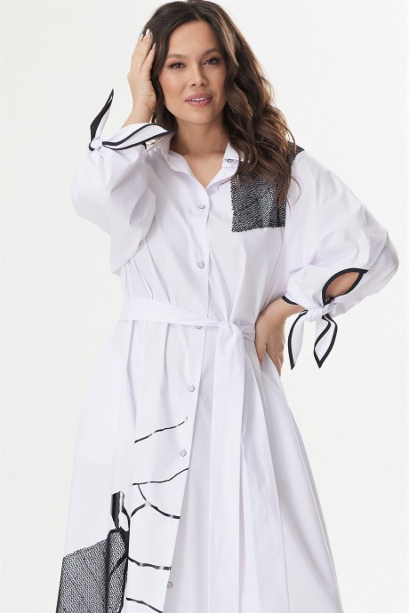Платье Магия Моды 2434 бело-черный размер 46-52 #3