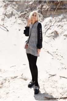 Люше 1814 черно-белая клетка + черный однотон #2