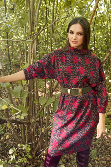 Платье Люше 2135 бордовый/графит/дизайн размер 46-54 #1