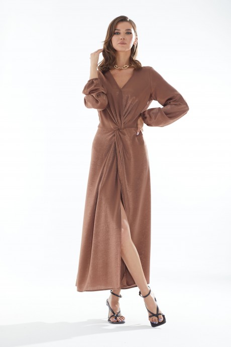 Платье Люше 3091 коричневый размер 44-54 #1