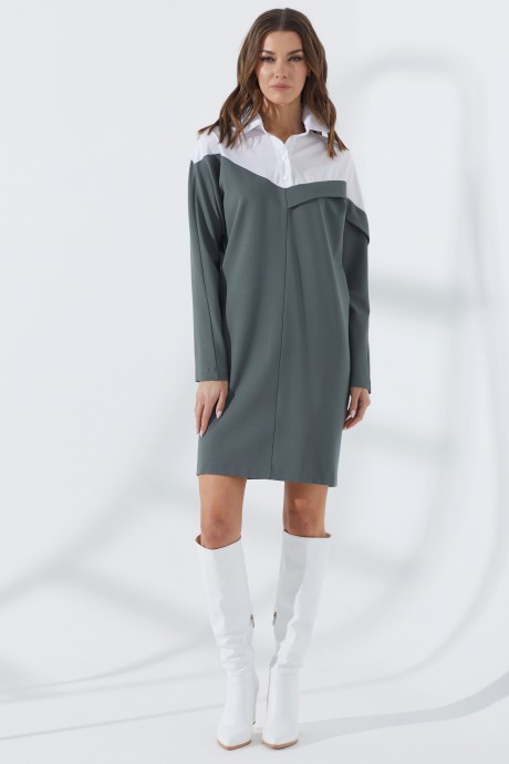 Платье Люше 3274 белый/зеленый размер 44-60 #3
