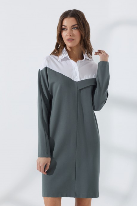 Платье Люше 3274 белый/зеленый размер 44-60 #7