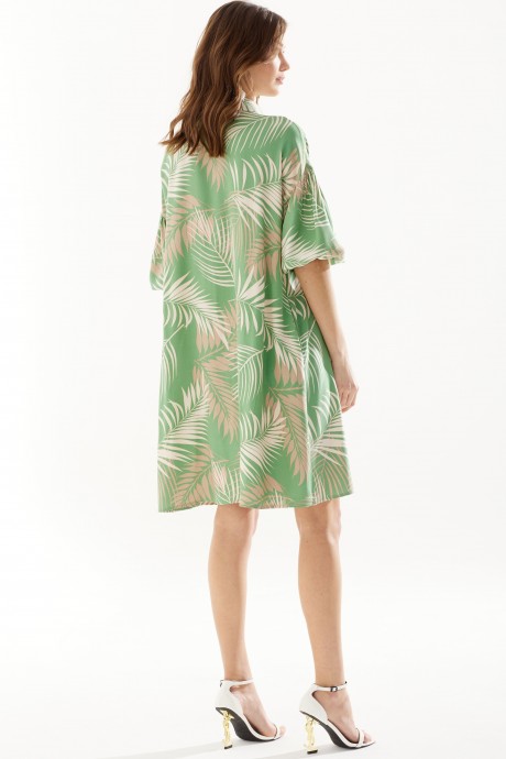 Платье Люше 3345 зеленый+бежевый размер 44-60 #3
