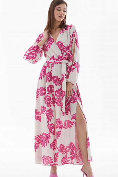 Платье Люше 3443 белый, розовый размер 44-54 #1