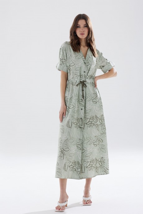 Платье Люше 3412 зеленый, принт размер 44-60 #2