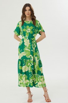 Платье Люше 3450 зеленый, принт #1