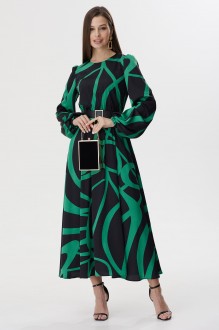 Платье Люше 3609 зеленый+черный #1