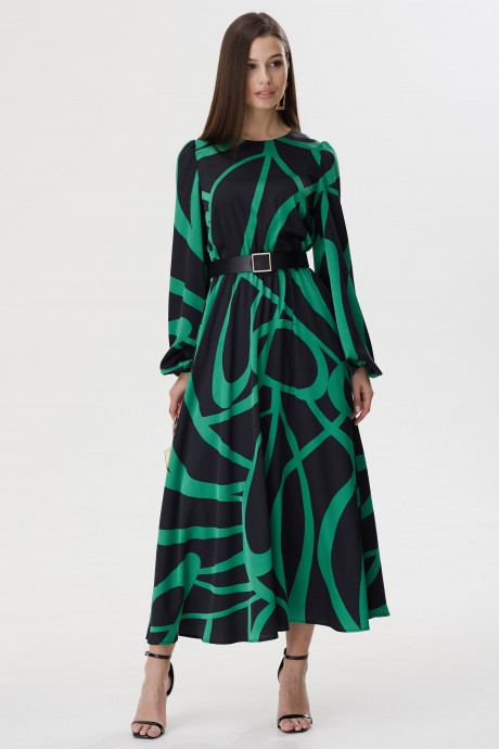 Платье Люше 3609 зеленый+черный размер 44-60 #3