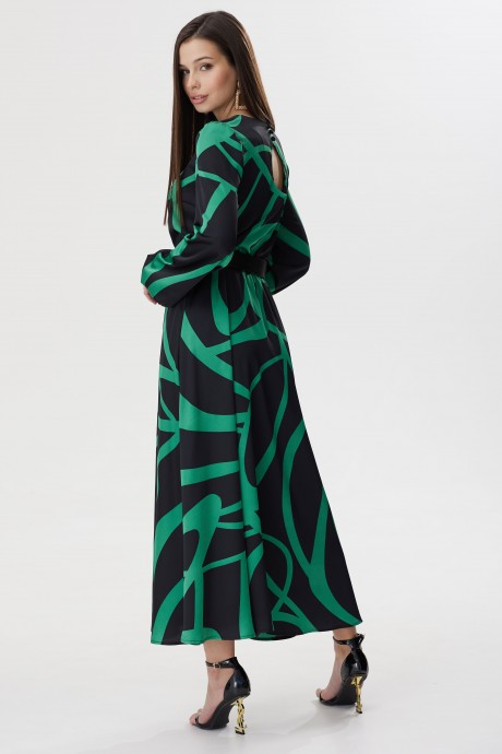 Платье Люше 3609 зеленый+черный размер 44-60 #5