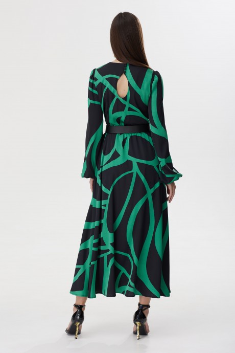 Платье Люше 3609 зеленый+черный размер 44-60 #6