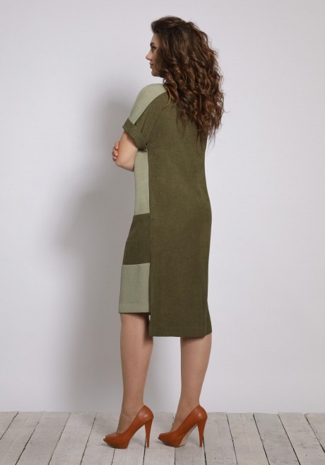 Платье Галеан-стиль 631 хаки размер 50-54 #2
