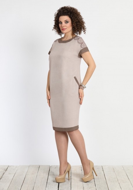 Платье Галеан-стиль 684 беж размер 52-56 #1