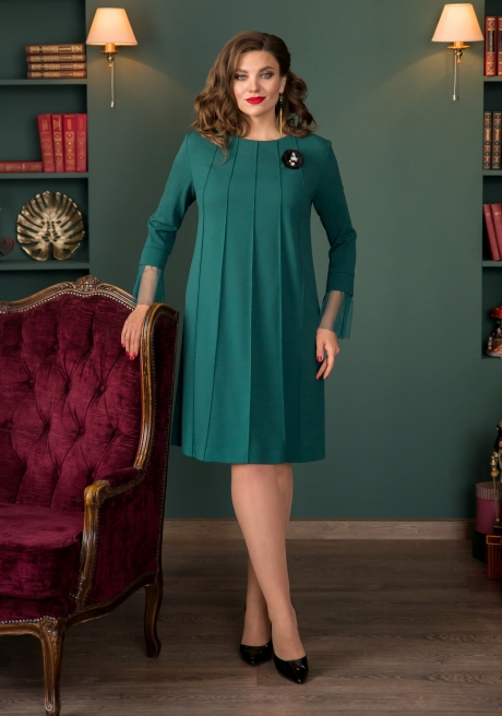 Вечернее платье Галеан-стиль 671 зелёный размер 48-56 #1