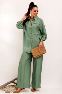 Брючный костюм Galean Style 1004 двойка зеленый