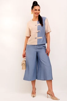 Костюм Galean Style 1007 двойка голубой, бежевый