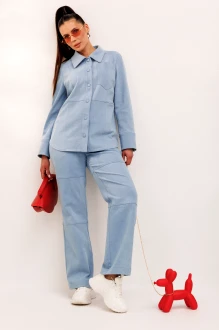 Брючный костюм Galean Style 1001 двойка голубой