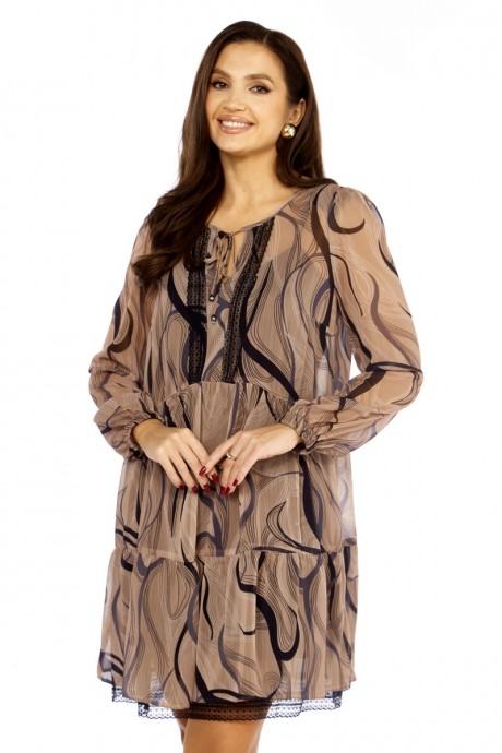 Платье Милора Стиль 1035 песочный размер 46-52 #2