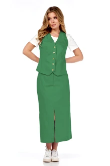 Юбочный костюм Милора Стиль 1205 тройка зеленый
