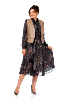 Костюм Милора Стиль 1380 двойка черный + капучино