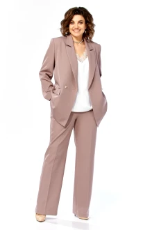 Брючный костюм Милора Стиль 1367 тройка пудра, белый