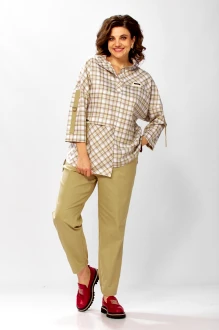 Брючный костюм Милора Стиль 1438 двойка песочный