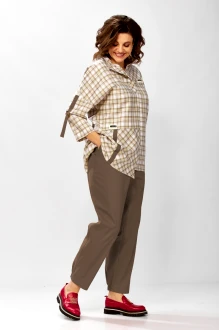 Брючный костюм Милора Стиль 1438 двойка шоколад