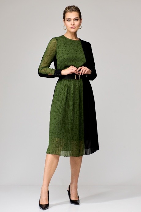 Платье GIZART 5155-1з зеленый,черный размер 46-52 #1