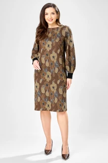 Платье GIZART 7385 /1 коричневый, цветы