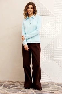 Брючный костюм GIZART 5415 голубой, шоколадный
