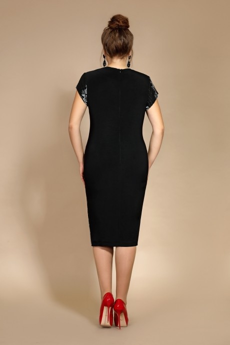 Вечернее платье Мублиз плюс 106 черный (платье+накидка) размер 56-60 #3