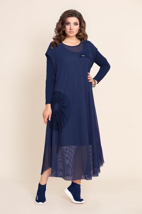 Платье Мублиз плюс 383 синий размер 52-56 #1