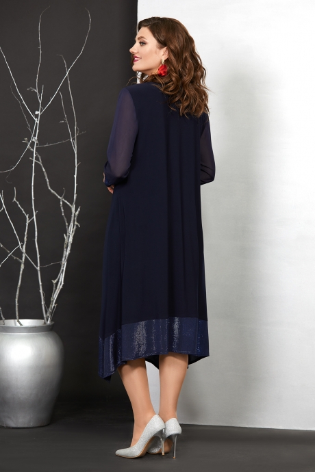 Вечернее платье Мублиз плюс 386 синий размер 58-62 #2
