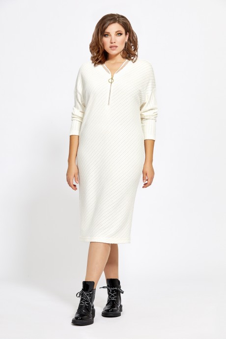 Платье Мублиз плюс 512 белый размер 48-52 #1
