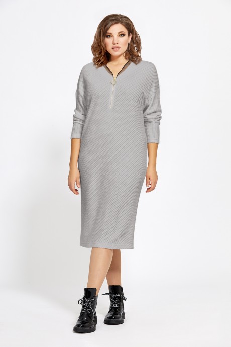 Платье Мублиз плюс 512 серый размер 48-52 #1