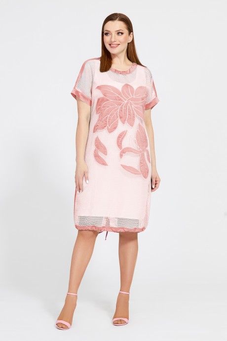 Платье Мублиз плюс 537 розовый размер 48-52 #1