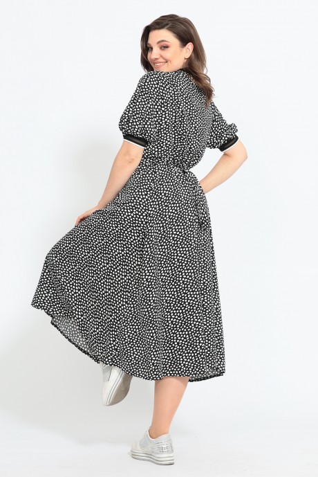 Платье Мублиз плюс 559 черный+белый размер 48-52 #2
