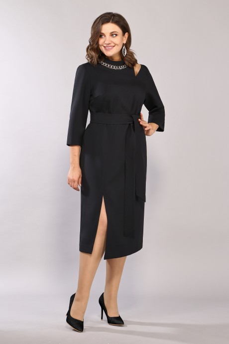 Вечернее платье Мублиз плюс 622 черный размер 52-56 #1