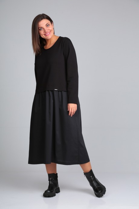 Платье Мублиз плюс 010 черный размер 50-60 #1