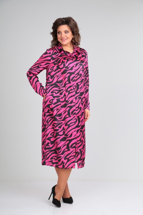 Платье Мублиз плюс 032 розовый размер 50-60 #1