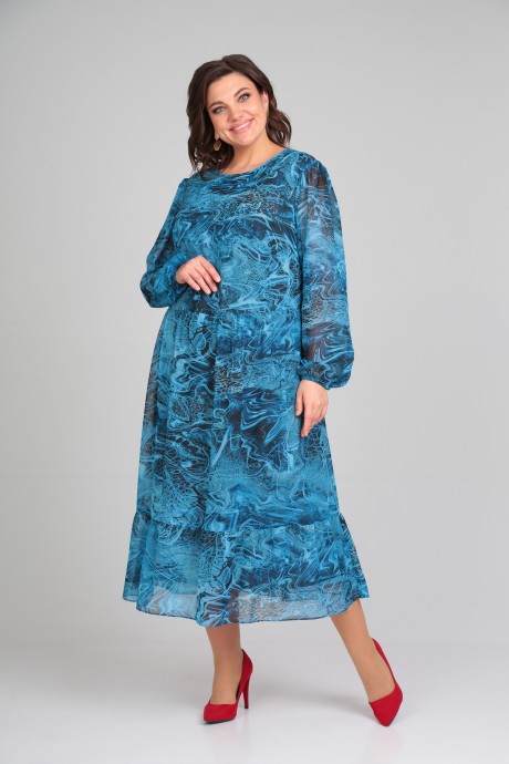 Платье Мублиз плюс 007 голубой размер 54-58 #3