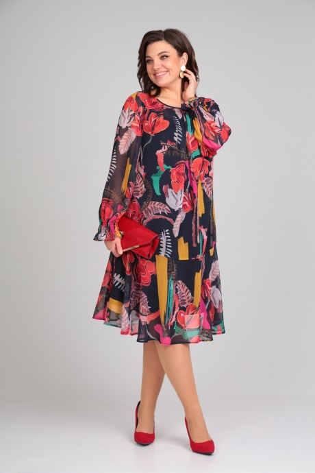 Платье Мублиз плюс 036 мультиколор размер 48-56 #4