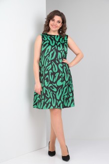Платье Мублиз плюс 047 Черный+зеленый #1