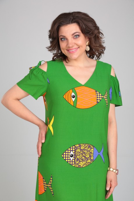Платье Мублиз плюс 068 зеленый размер 46-56 #2