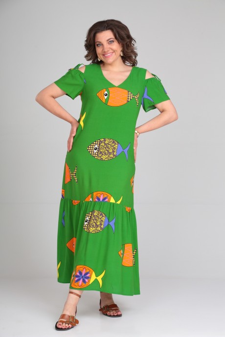 Платье Мублиз плюс 068 зеленый размер 46-56 #4