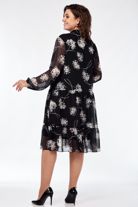 Платье Мублиз плюс 102 черный одуванчики размер 52-62 #7