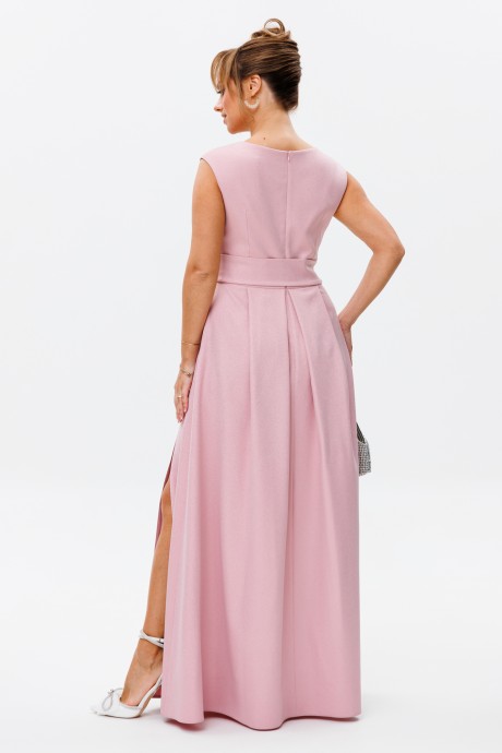 Вечернее платье Мублиз плюс 140 розовый, пудра размер 44-48 #9