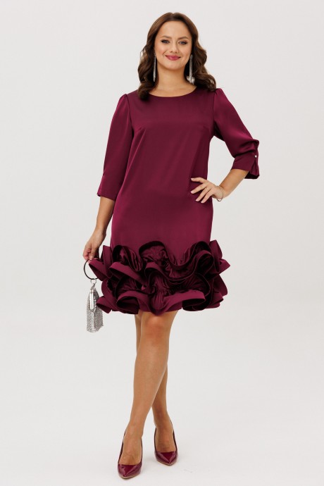 Вечернее платье Мублиз плюс 291 бордовый размер 44-54 #4